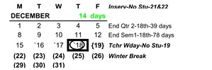 District School Academic Calendar for Bowsher High School for December 2025