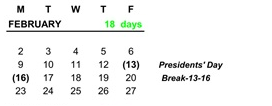 District School Academic Calendar for Bowsher High School for February 2026