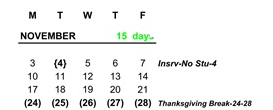 District School Academic Calendar for Bowsher High School for November 2025