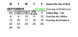 District School Academic Calendar for Bowsher High School for September 2025