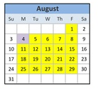 District School Academic Calendar for George C Marshall Elementary for August 2025