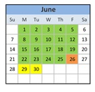 District School Academic Calendar for George C Marshall Elementary for June 2026