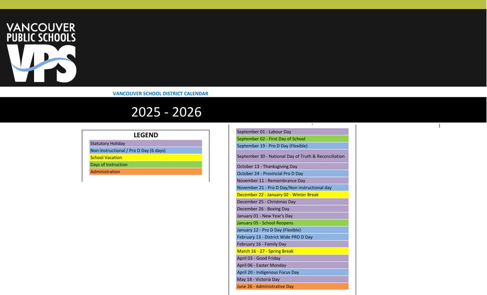 District School Academic Calendar Key for George C Marshall Elementary