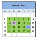 District School Academic Calendar for George C Marshall Elementary for November 2025