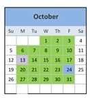 District School Academic Calendar for George C Marshall Elementary for October 2025