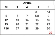 District School Academic Calendar for Kennedy (john F.) Elementary for April 2027