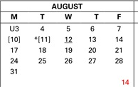 District School Academic Calendar for Kennedy (john F.) Elementary for August 2026