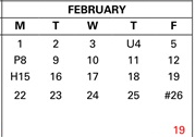 District School Academic Calendar for Kennedy (john F.) Elementary for February 2027
