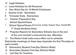 District School Academic Calendar Legend for Kennedy (john F.) Elementary