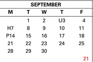 District School Academic Calendar for Kennedy (john F.) Elementary for September 2026