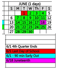 District School Academic Calendar for Desert Trails Elementary for June 2027