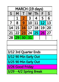 District School Academic Calendar for Desert Trails Elementary for March 2027