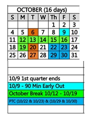 District School Academic Calendar for Desert Trails Elementary for October 2026