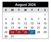 District School Academic Calendar for Erie Island Elementary School for August 2026