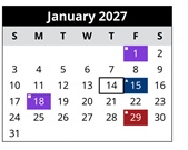District School Academic Calendar for Erie Island Elementary School for January 2027