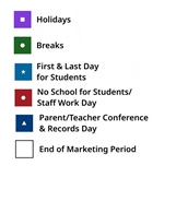 District School Academic Calendar Legend for Erie Island Elementary School