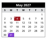 District School Academic Calendar for Erie Island Elementary School for May 2027