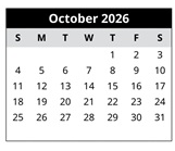 District School Academic Calendar for Erie Island Elementary School for October 2026