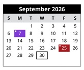 District School Academic Calendar for Erie Island Elementary School for September 2026