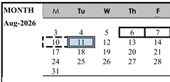 District School Academic Calendar for Lum (donald D.) Elementary for August 2026