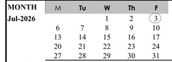 District School Academic Calendar for Lum (donald D.) Elementary for July 2026