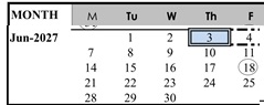 District School Academic Calendar for Lum (donald D.) Elementary for June 2027