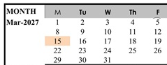 District School Academic Calendar for Lum (donald D.) Elementary for March 2027