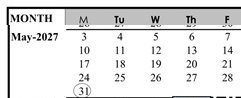 District School Academic Calendar for Lum (donald D.) Elementary for May 2027
