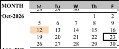 District School Academic Calendar for Lum (donald D.) Elementary for October 2026