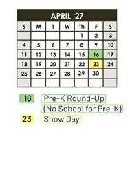 District School Academic Calendar for Sacramento Elem for April 2027