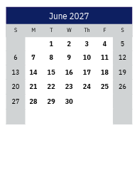 District School Academic Calendar for Marion Elementary for June 2027