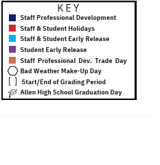 District School Academic Calendar Legend for Marion Elementary