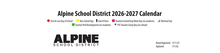 District School Academic Calendar Key for Bonneville School