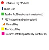 District School Academic Calendar Legend for Bonneville School