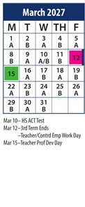 District School Academic Calendar for Bonneville School for March 2027