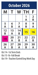 District School Academic Calendar for Bonneville School for October 2026