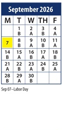 District School Academic Calendar for Bonneville School for September 2026