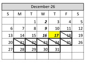 District School Academic Calendar for Jasper Elementary for December 2026