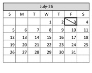 District School Academic Calendar for Jasper Elementary for July 2026