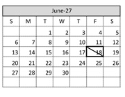District School Academic Calendar for Jasper Elementary for June 2027