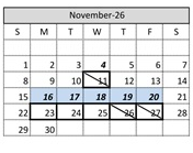 District School Academic Calendar for Jasper Elementary for November 2026