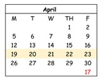 District School Academic Calendar for Mathson (lee) Middle for April 2027