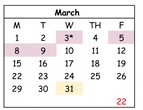 District School Academic Calendar for Mathson (lee) Middle for March 2027