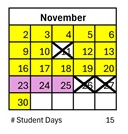 District School Academic Calendar for Collett Elementary for November 2026