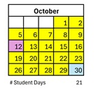 District School Academic Calendar for Collett Elementary for October 2026