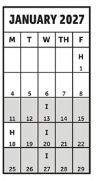 District School Academic Calendar for Edison Elementary for January 2027
