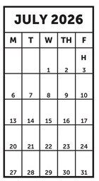 District School Academic Calendar for Edison Elementary for July 2026