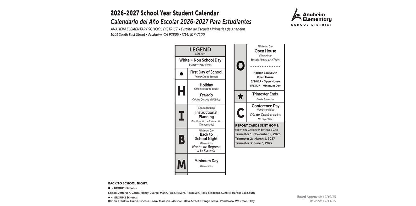 District School Academic Calendar Key for Edison Elementary