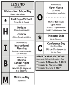 District School Academic Calendar Legend for Edison Elementary