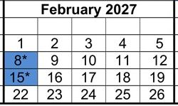 District School Academic Calendar for Loara High for February 2027